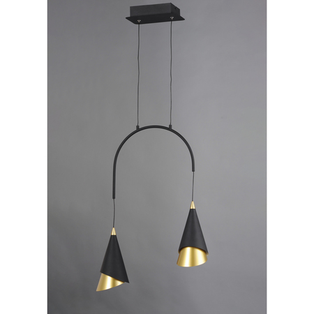 Et2 Mermaid 2-Light 5.5" Wide Black / Metallic Gold Pendant Light E21442-BKMG